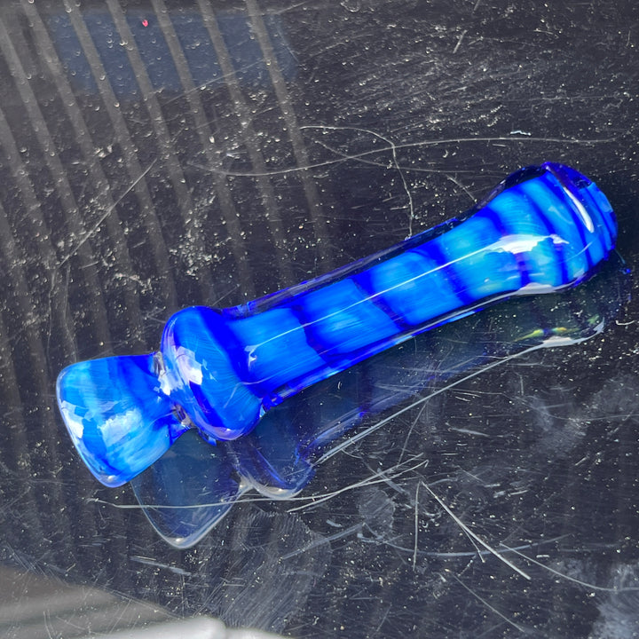 Tahoe Blue Coil Chillum Glass Pipe Schutz Glass   