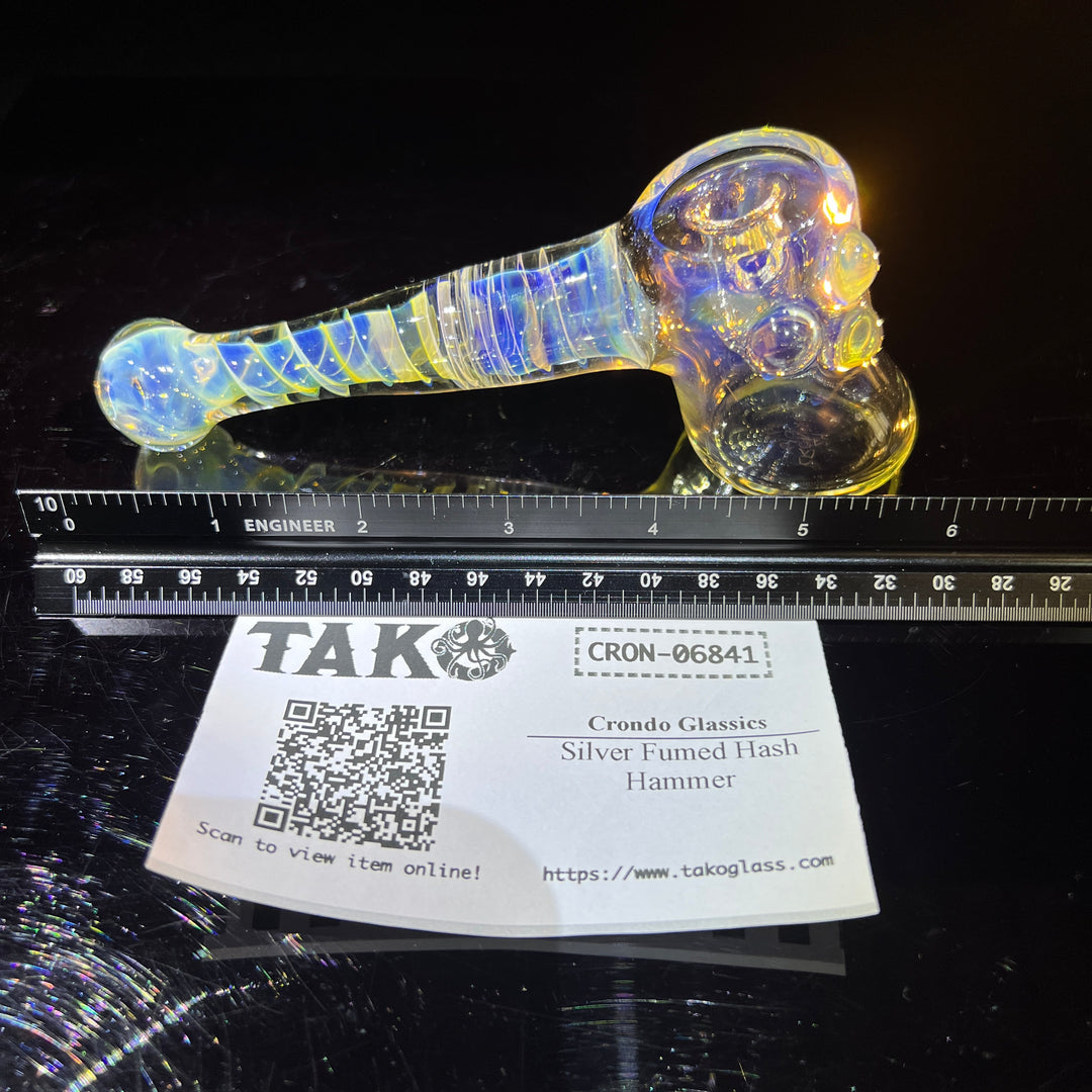 Silver Fumed Hash Hammer Glass Pipe Crondo Glassics   