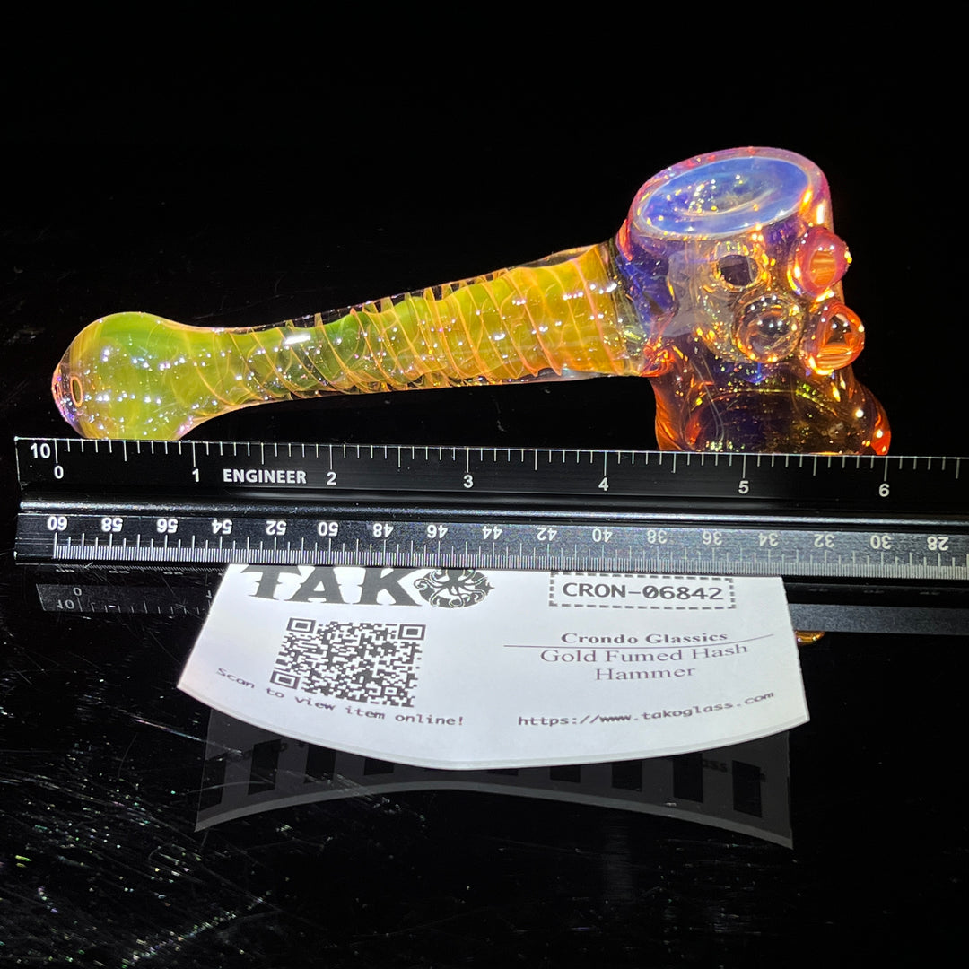 Gold Fumed Hash Hammer Glass Pipe Crondo Glassics   