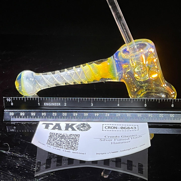 Silver Fumed Hash Hammer Glass Pipe Crondo Glassics   