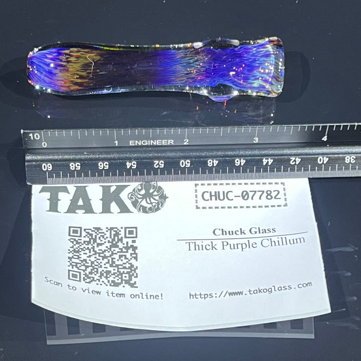 Thick Purple Chillum Glass Pipe Chuck Glass