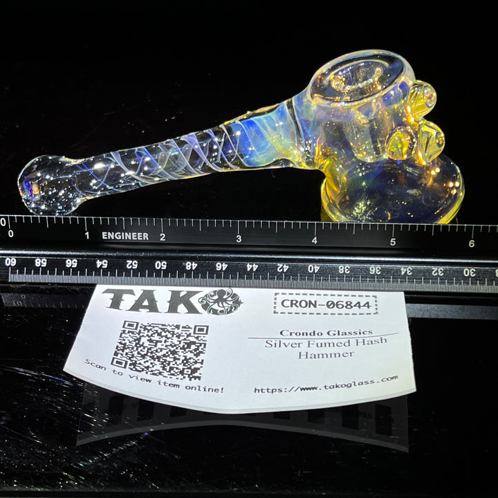 Silver Fumed Hash Hammer Glass Pipe Crondo Glassics   