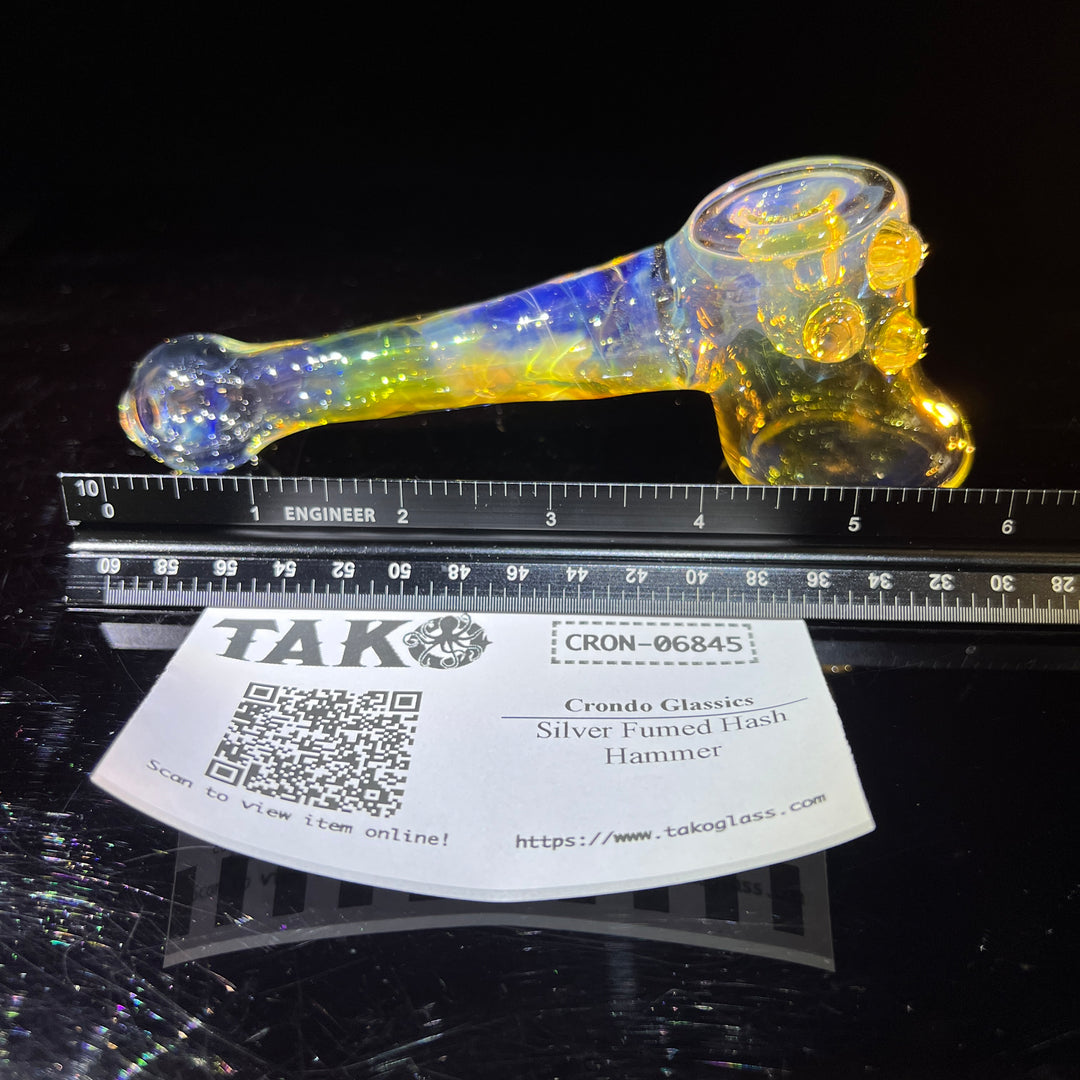 Silver Fumed Hash Hammer Glass Pipe Crondo Glassics   