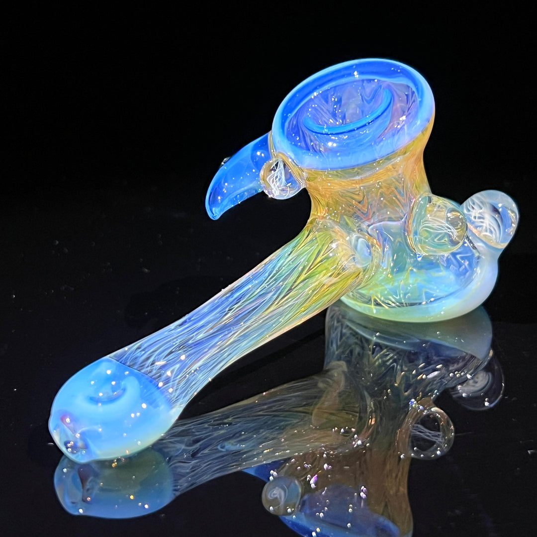 Wrap N Rake Fume Hammer with Horn Glass Pipe KRA Glass   