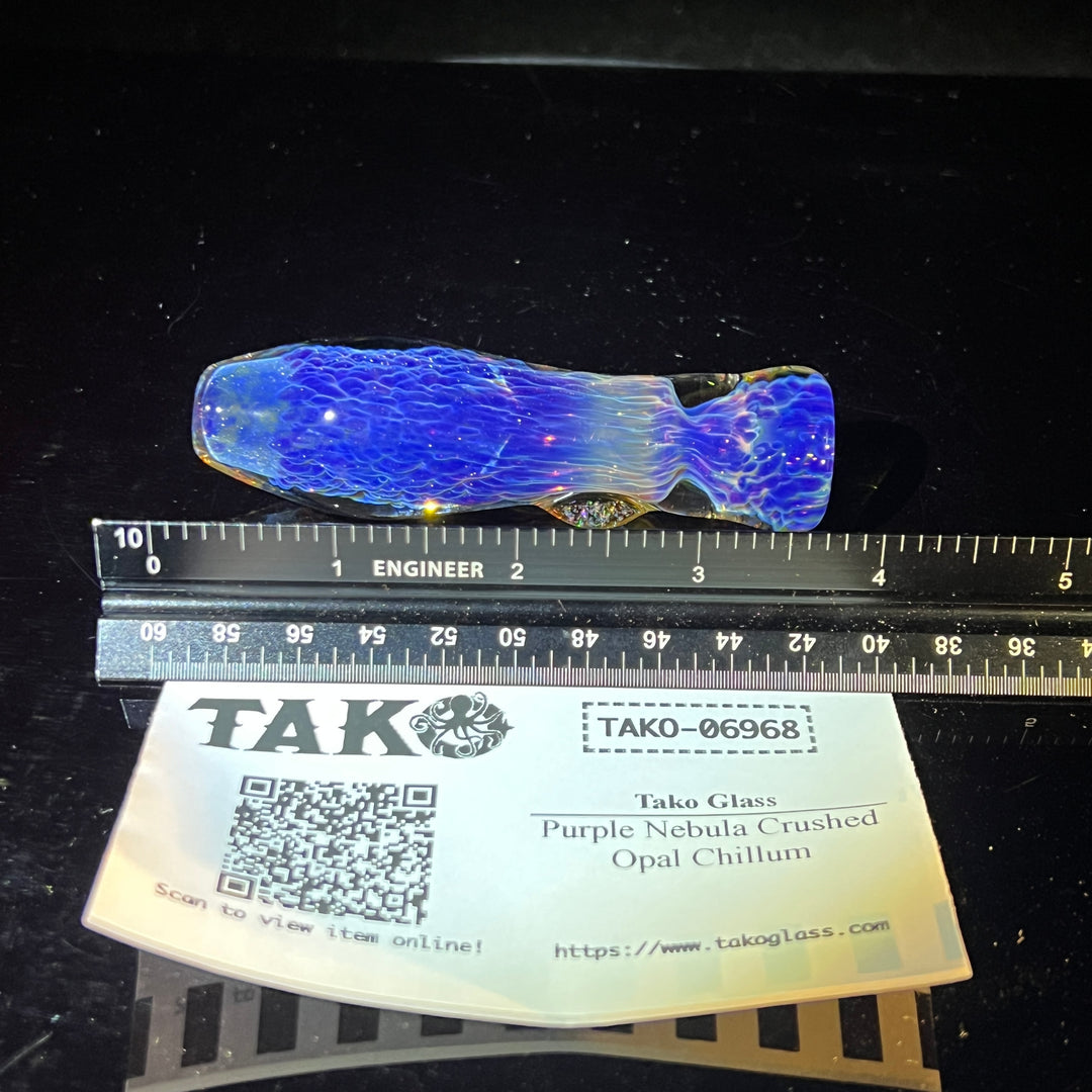 Purple Nebula Crushed Opal Chillum Glass Pipe Tako Glass   