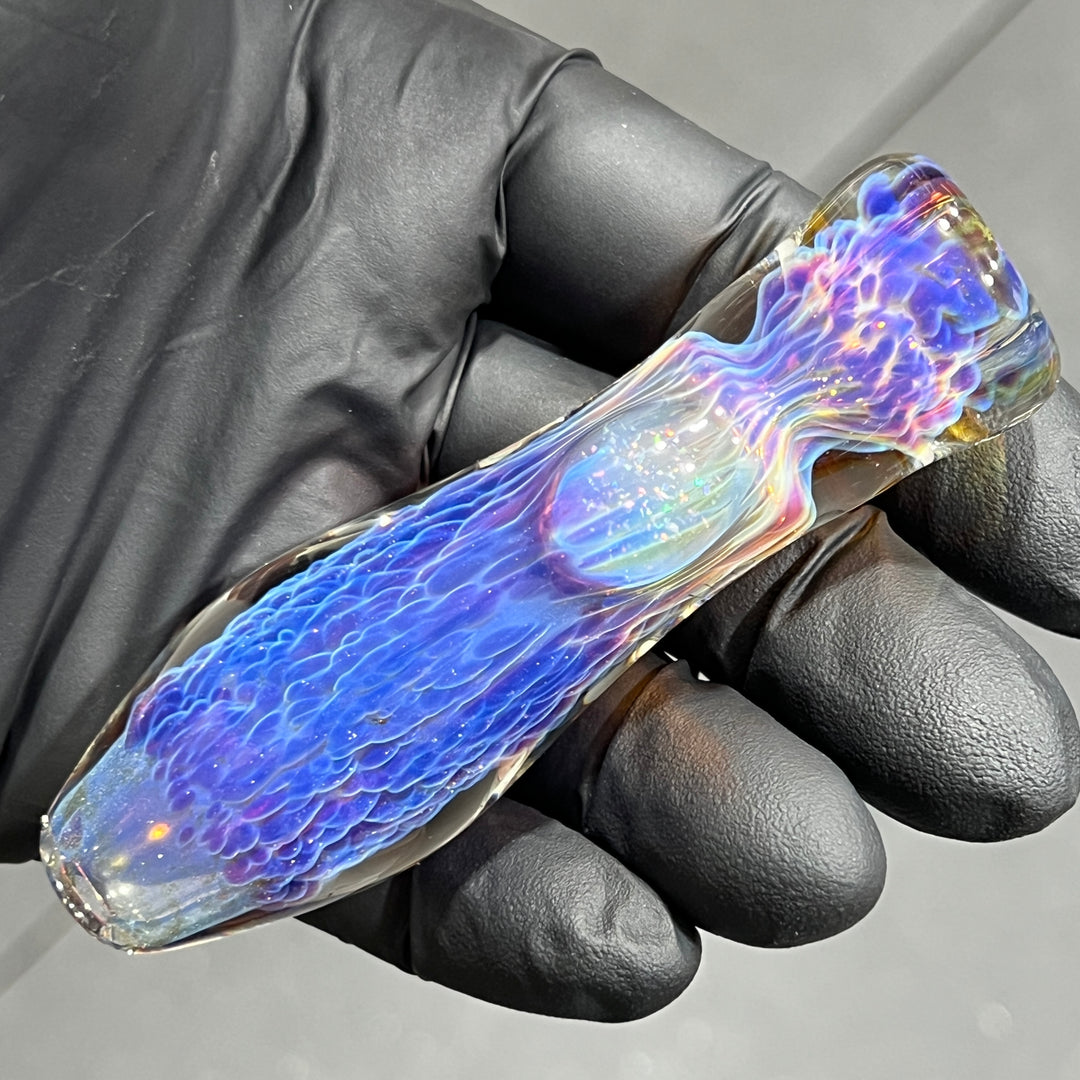 Purple Nebula Crushed Opal Chillum Glass Pipe Tako Glass   