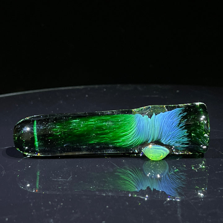 Thick Exp Green Chillum Glass Pipe Chuck Glass   