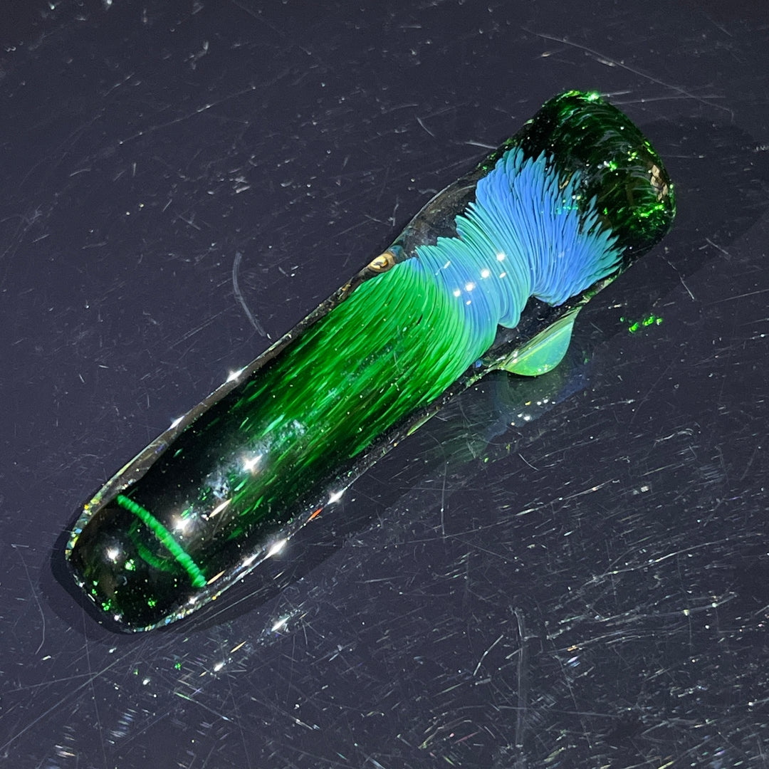 Thick Exp Green Chillum Glass Pipe Chuck Glass   