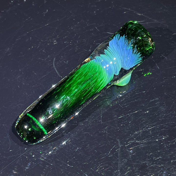 Thick Exp Green Chillum Glass Pipe Chuck Glass   