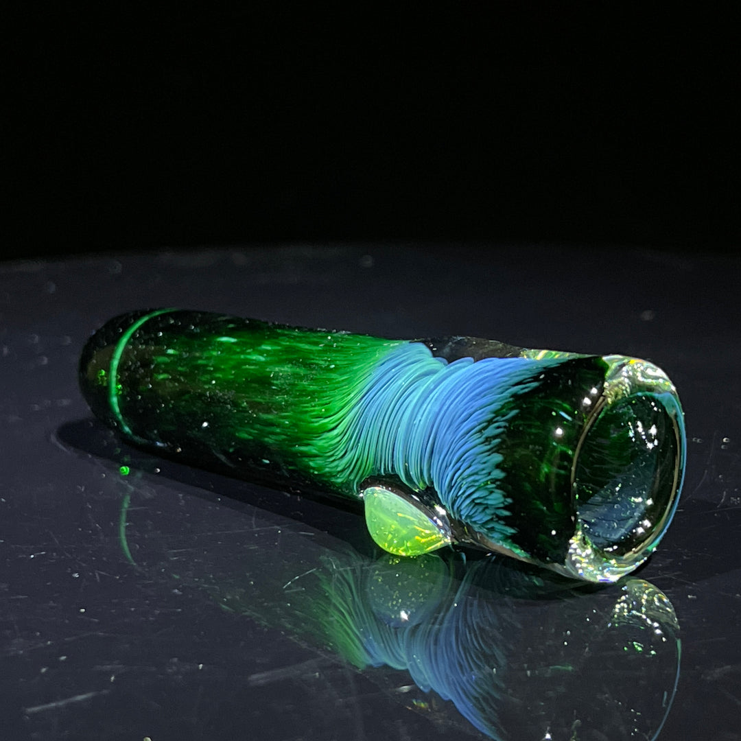 Thick Exp Green Chillum Glass Pipe Chuck Glass   