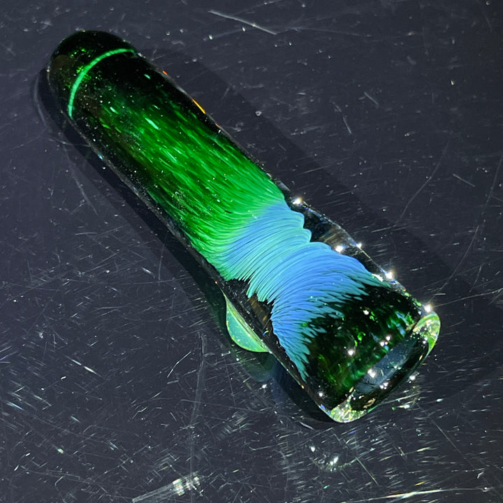 Thick Exp Green Chillum Glass Pipe Chuck Glass   