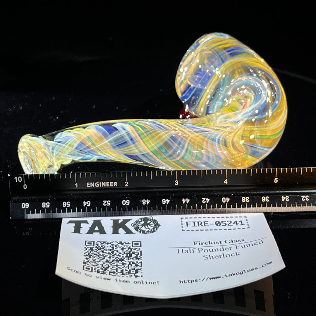 Half Pounder Fumed Sherlock Glass Pipe Firekist Glass   