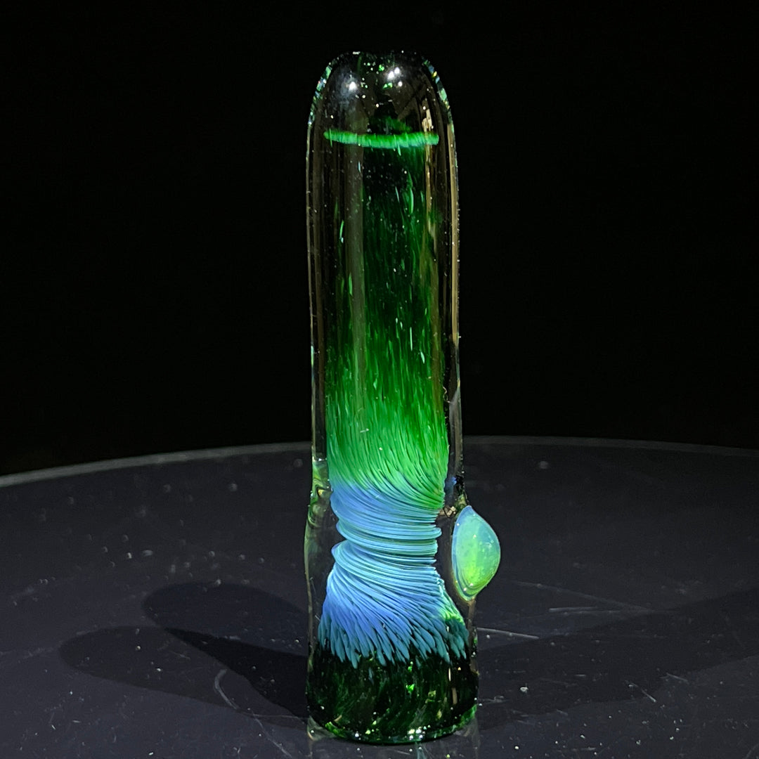 Thick Exp Green Chillum Glass Pipe Chuck Glass   