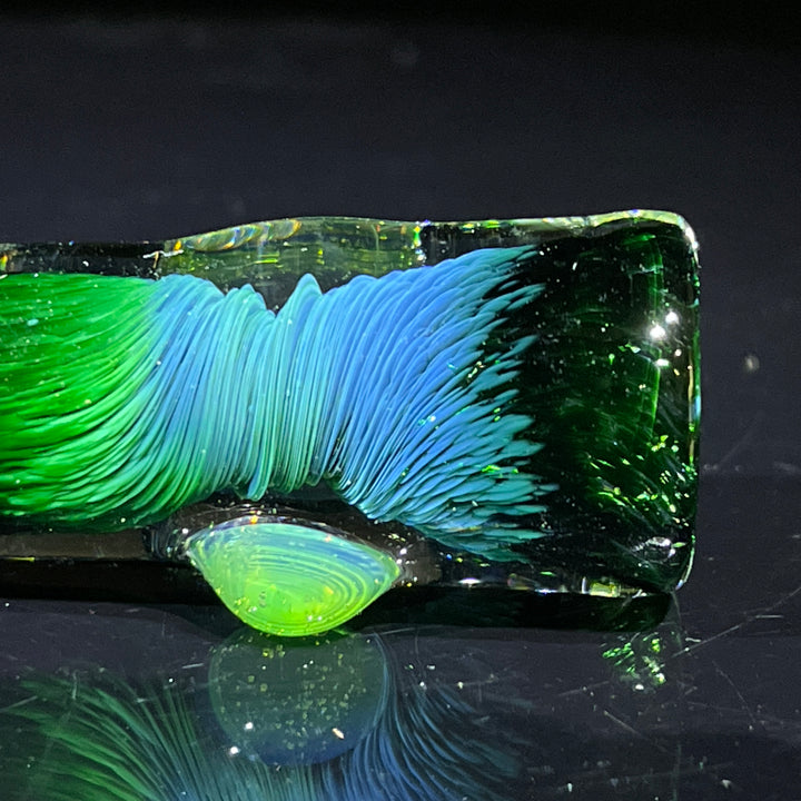 Thick Exp Green Chillum Glass Pipe Chuck Glass   