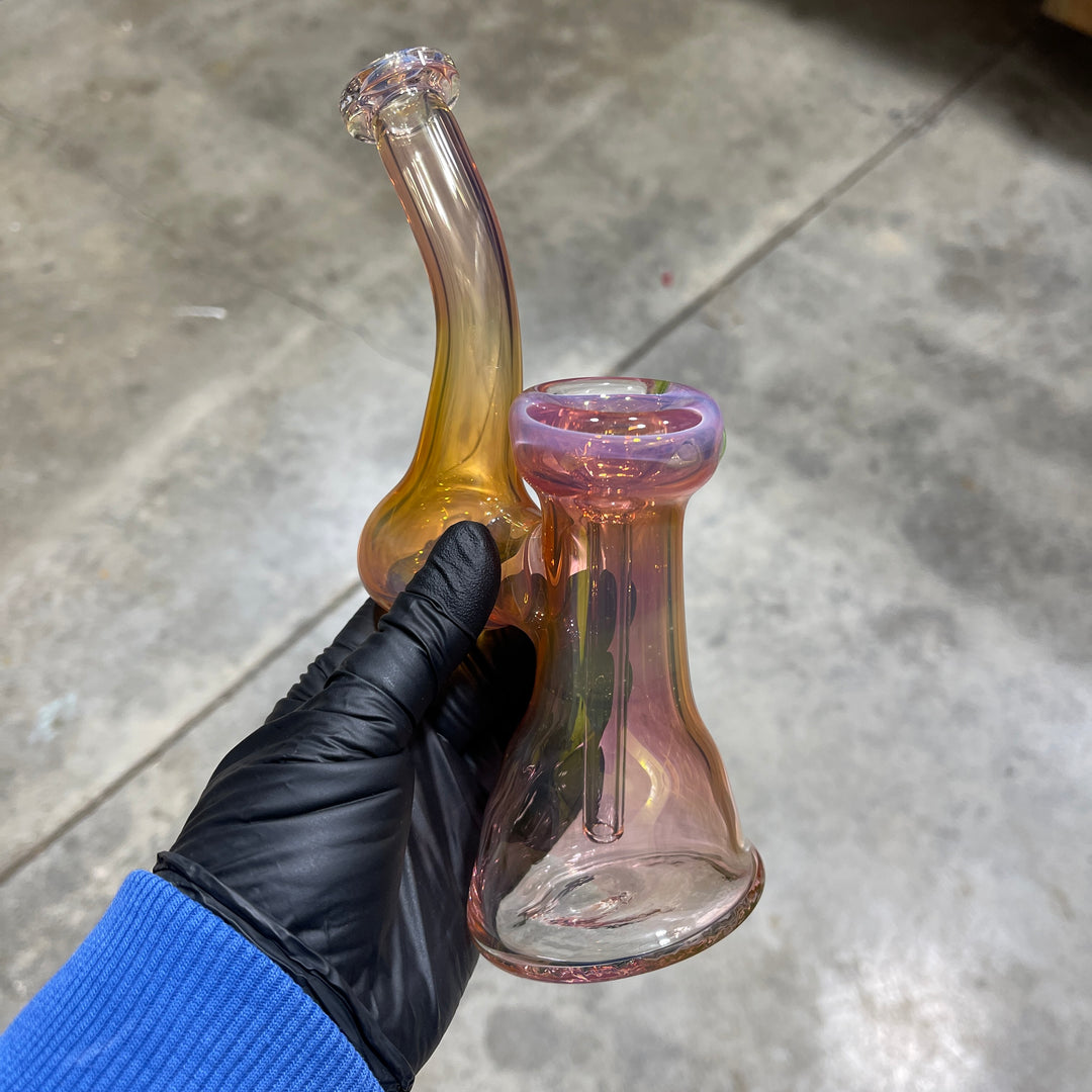 Gold Fume Bubbler with Slyme Carb Glass Pipe Cose Glass   