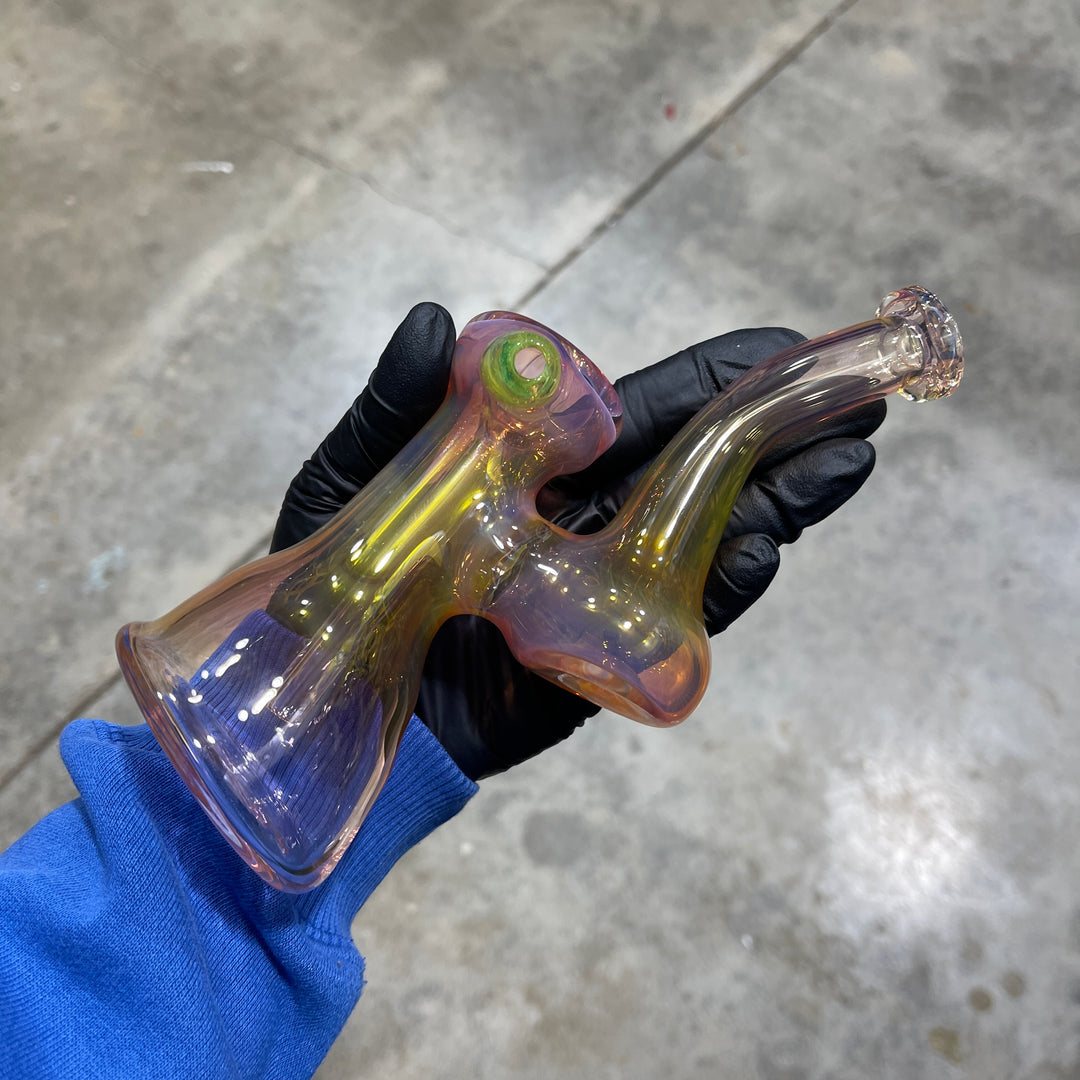 Gold Fume Bubbler with Slyme Carb Glass Pipe Cose Glass   