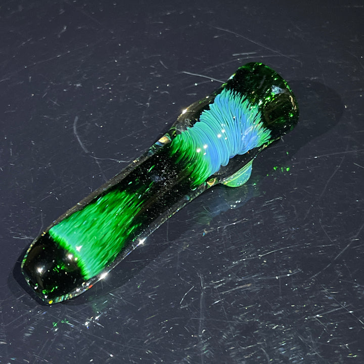 Thick Exp Green Chillum Glass Pipe Chuck Glass   