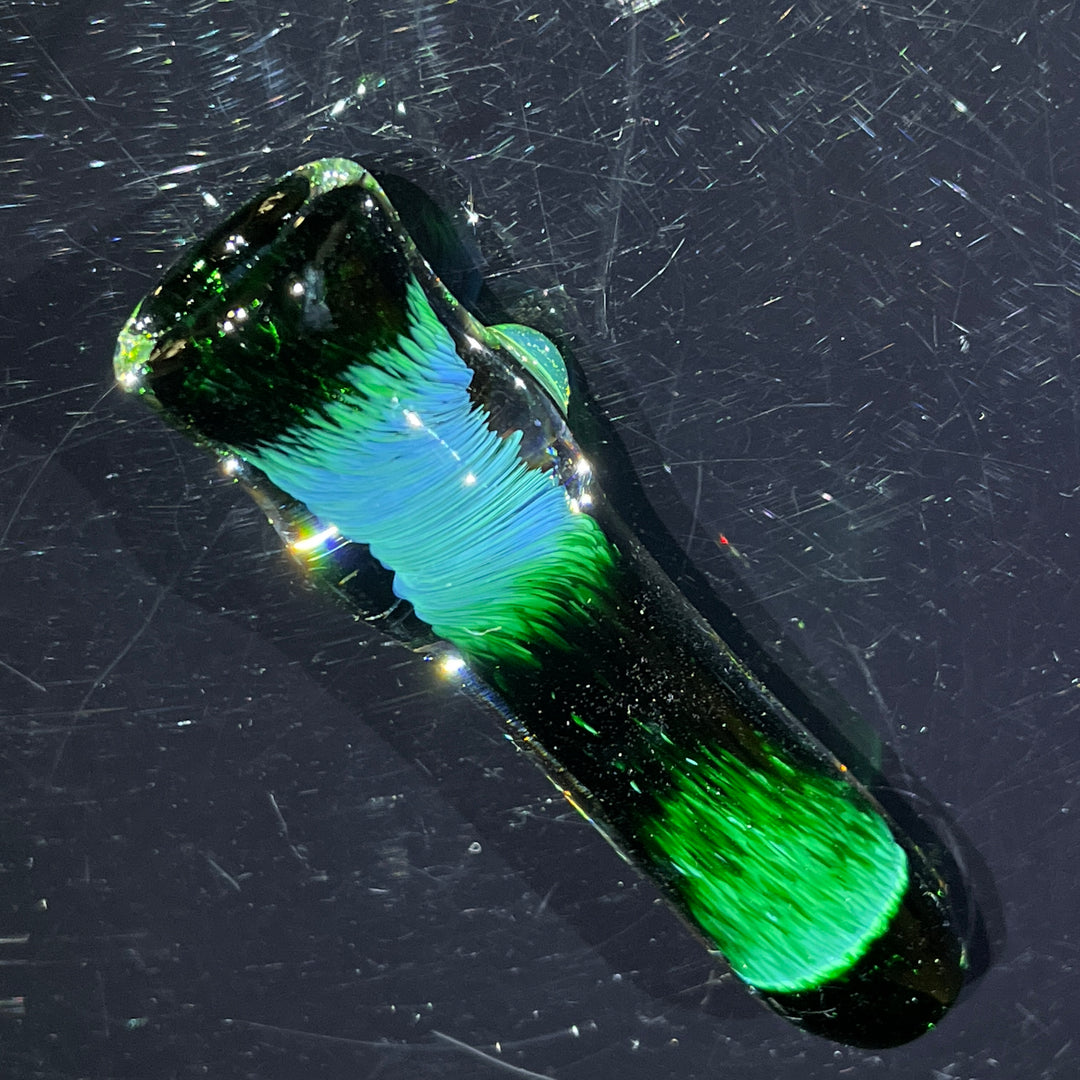 Thick Exp Green Chillum Glass Pipe Chuck Glass   