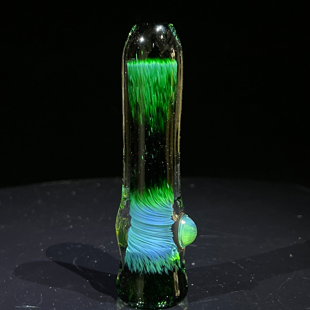 Thick Exp Green Chillum Glass Pipe Chuck Glass   