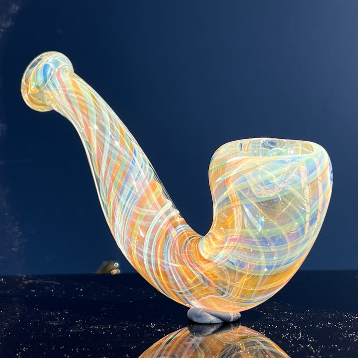 Half Pounder Fumed Sherlock Glass Pipe Firekist Glass   