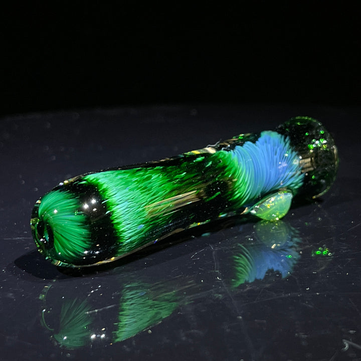 Thick Exp Green Chillum Glass Pipe Chuck Glass   