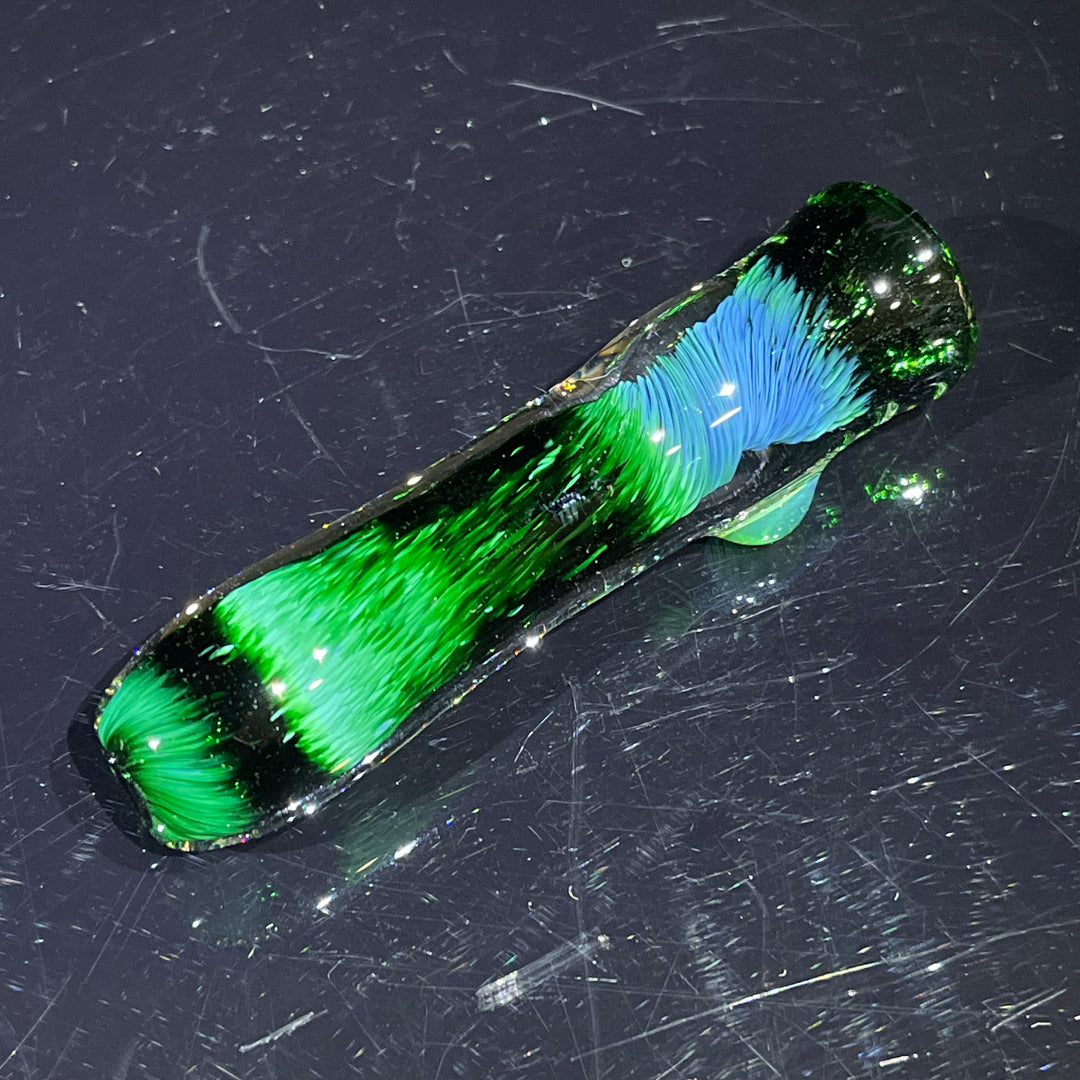 Thick Exp Green Chillum Glass Pipe Chuck Glass   