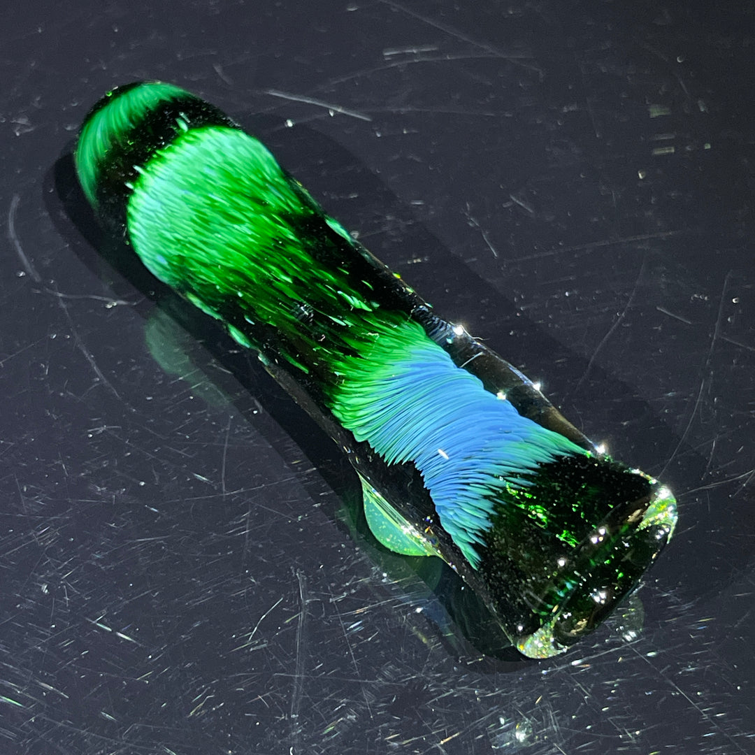 Thick Exp Green Chillum Glass Pipe Chuck Glass   