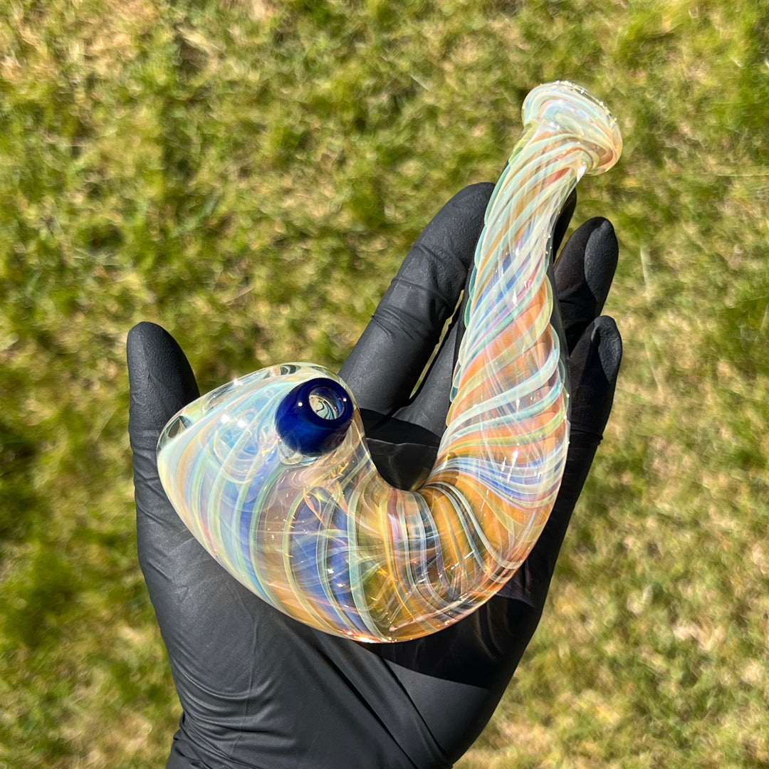 Half Pounder Fumed Sherlock Glass Pipe Firekist Glass   