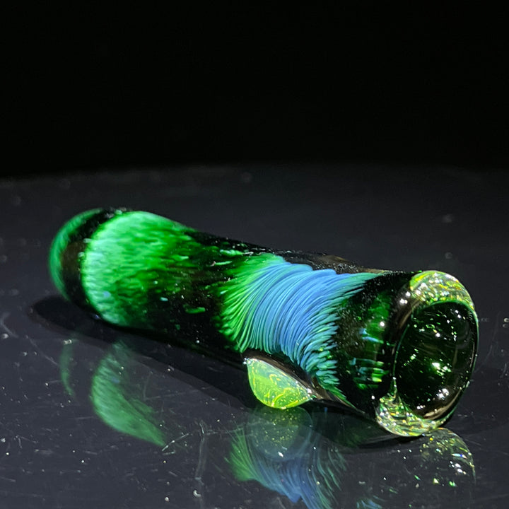 Thick Exp Green Chillum Glass Pipe Chuck Glass   