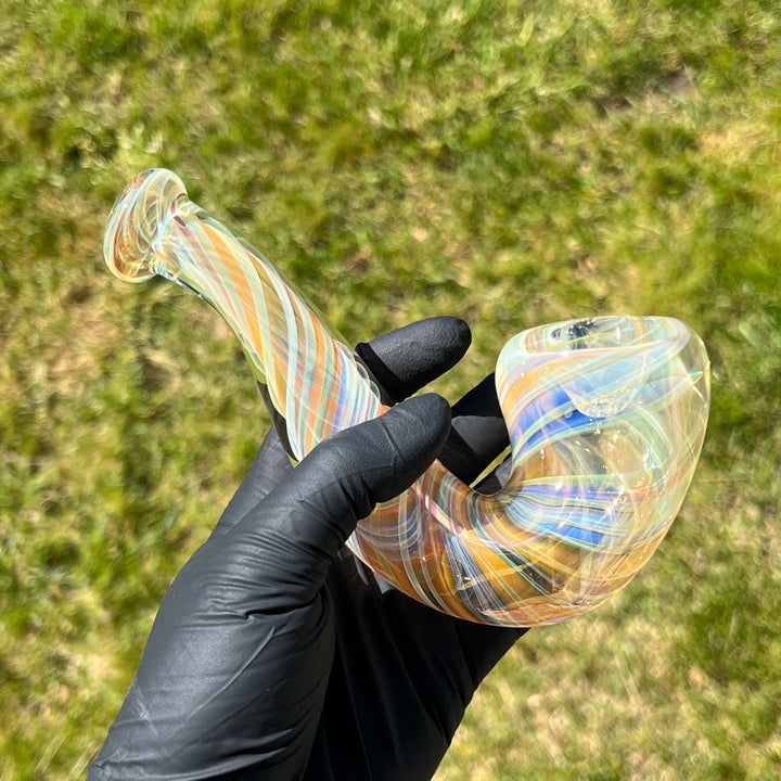 Half Pounder Fumed Sherlock Glass Pipe Firekist Glass   