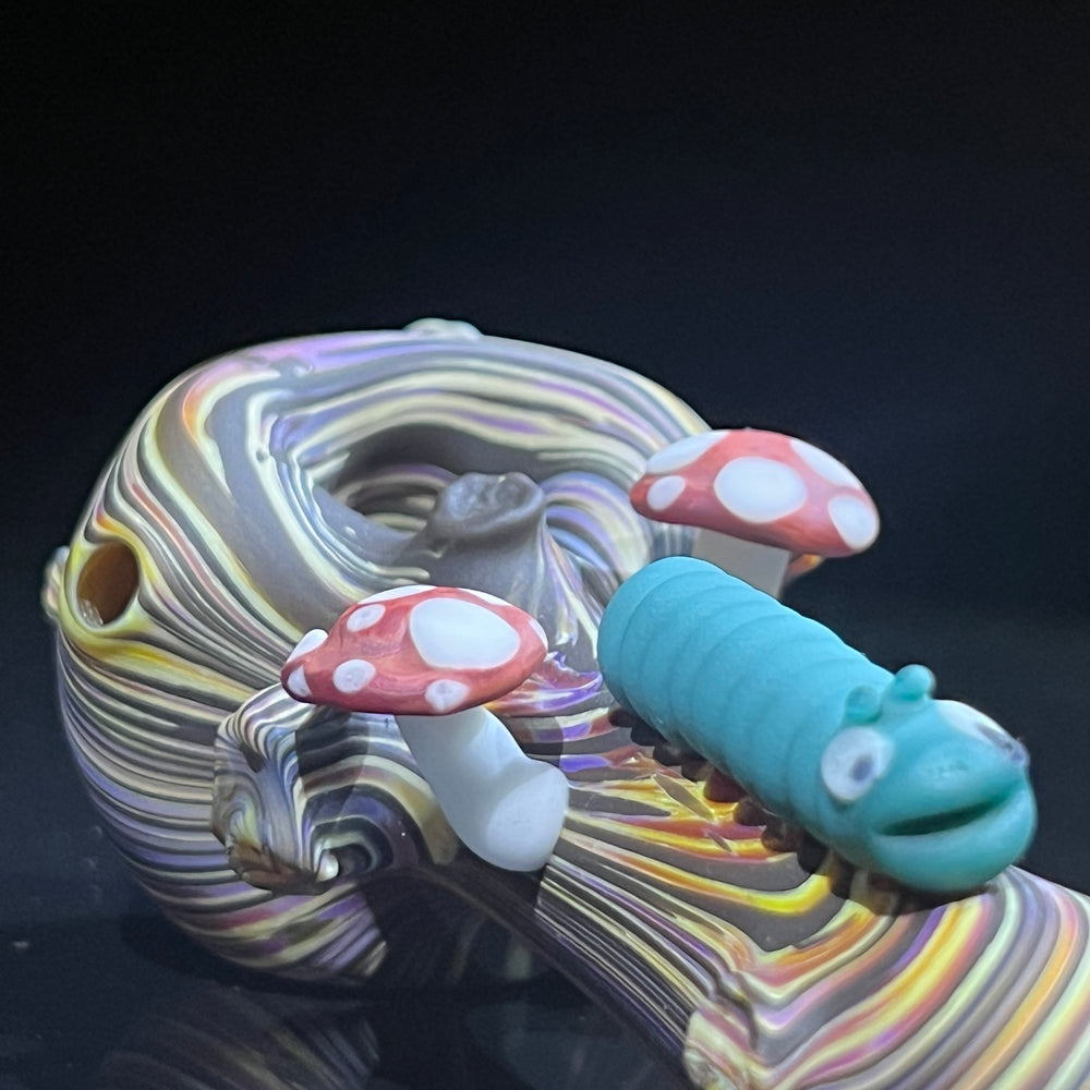 Wood Grain Caterpillar Shroom Branch Pipe Glass Pipe Wazoo Glass