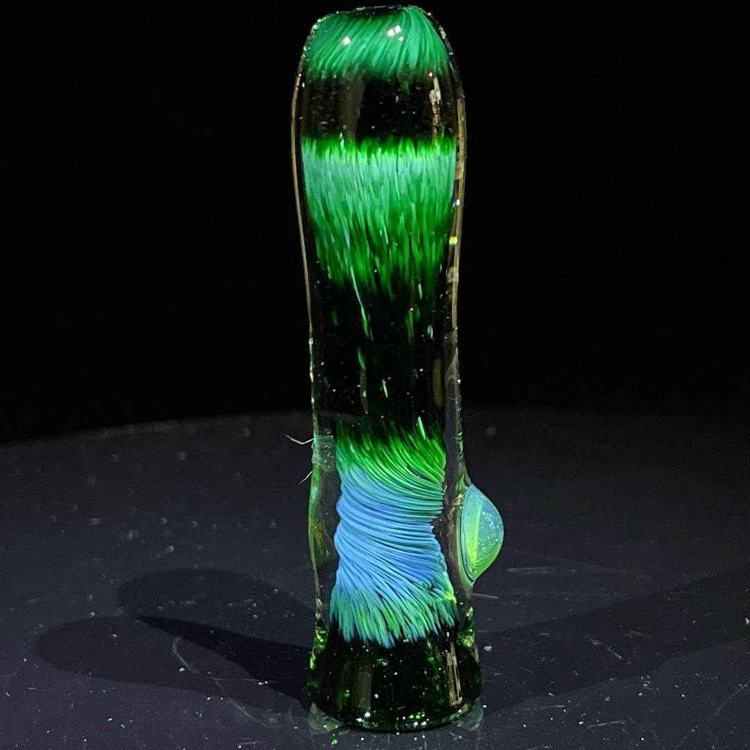 Thick Exp Green Chillum Glass Pipe Chuck Glass   