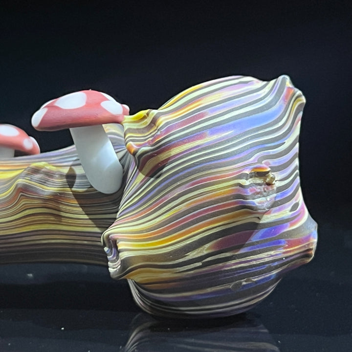 Wood Grain Caterpillar Shroom Branch Pipe Glass Pipe Wazoo Glass