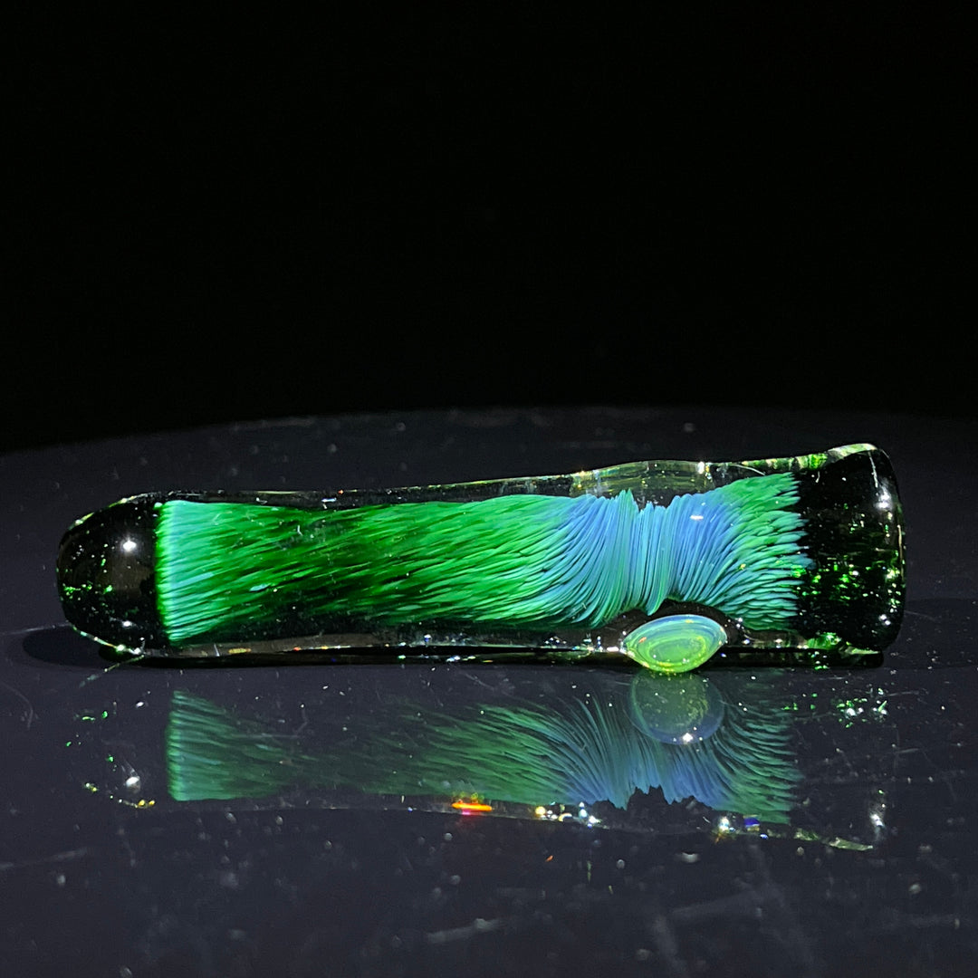 Thick Exp Green Chillum Glass Pipe Chuck Glass   