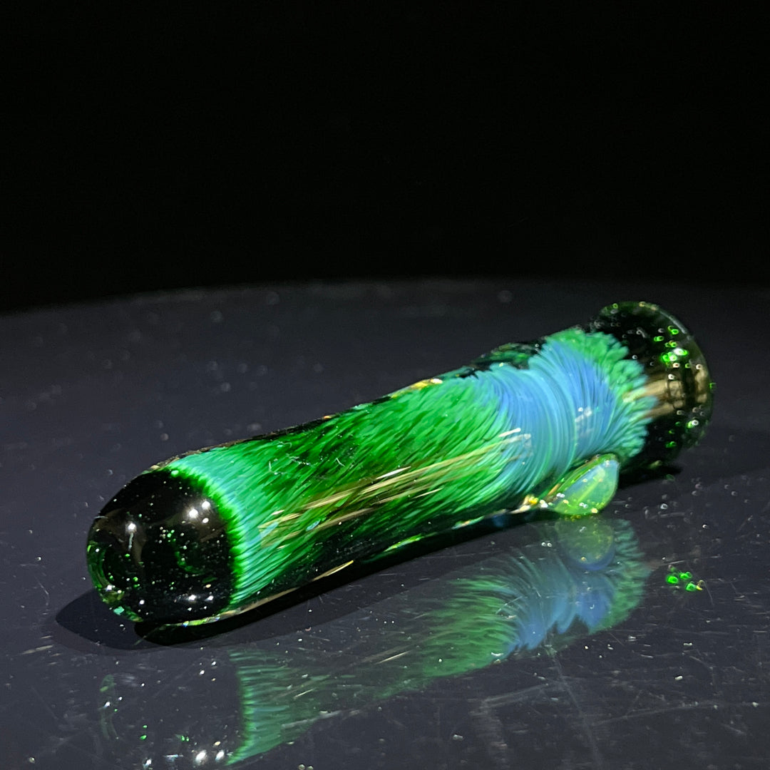 Thick Exp Green Chillum Glass Pipe Chuck Glass   