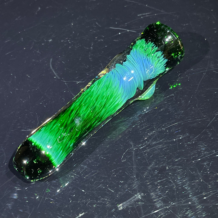 Thick Exp Green Chillum Glass Pipe Chuck Glass   