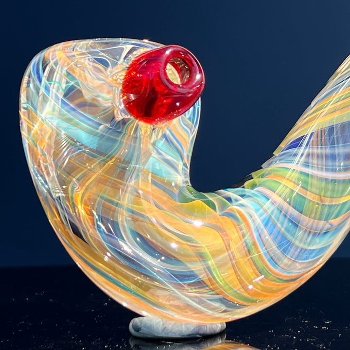 Half Pounder Fumed Sherlock Glass Pipe Firekist Glass   