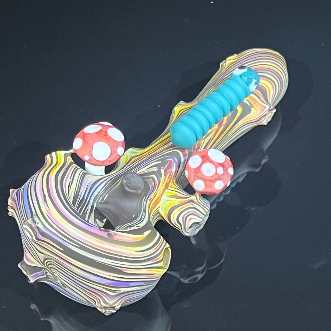 Wood Grain Caterpillar Shroom Branch Pipe Glass Pipe Wazoo Glass