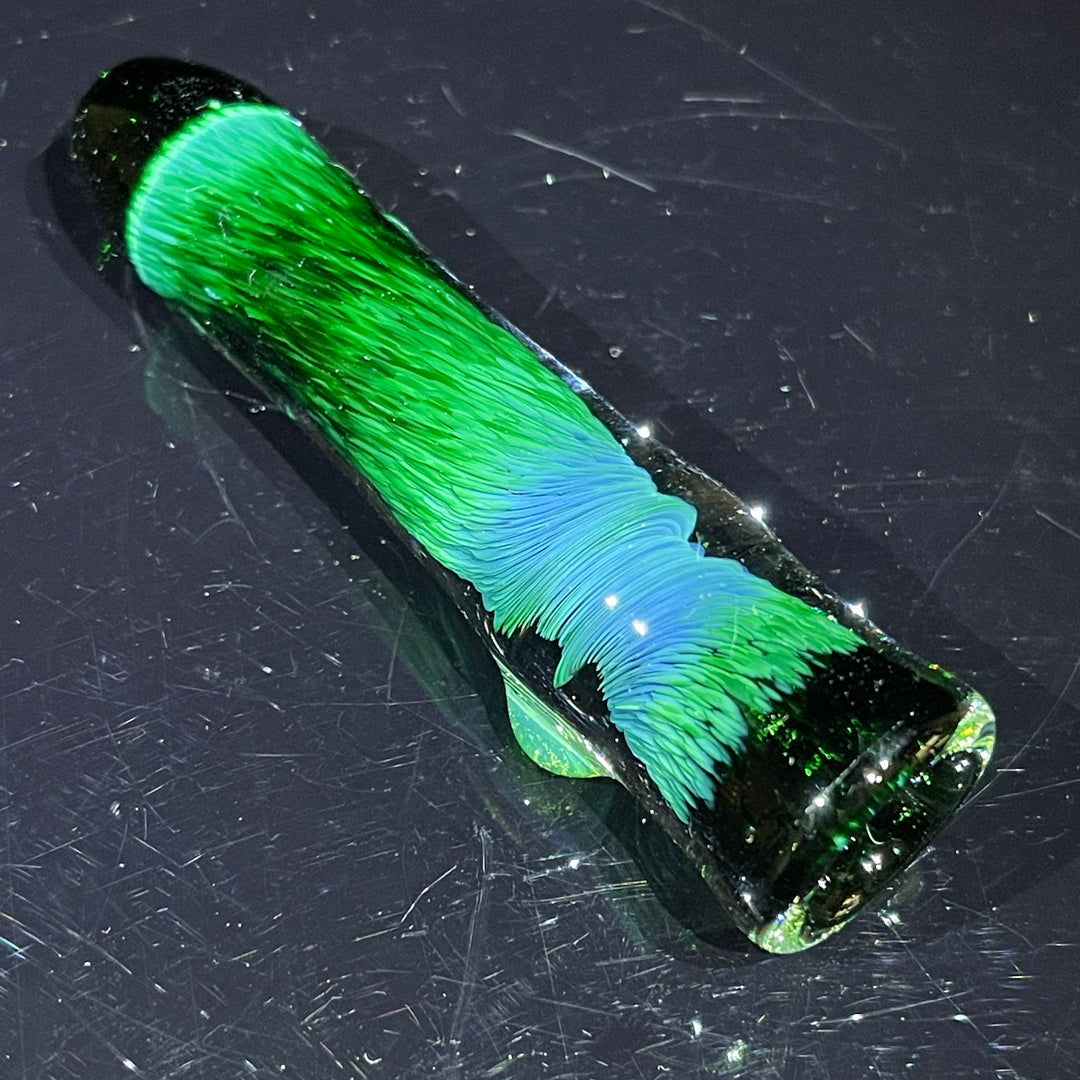 Thick Exp Green Chillum Glass Pipe Chuck Glass   