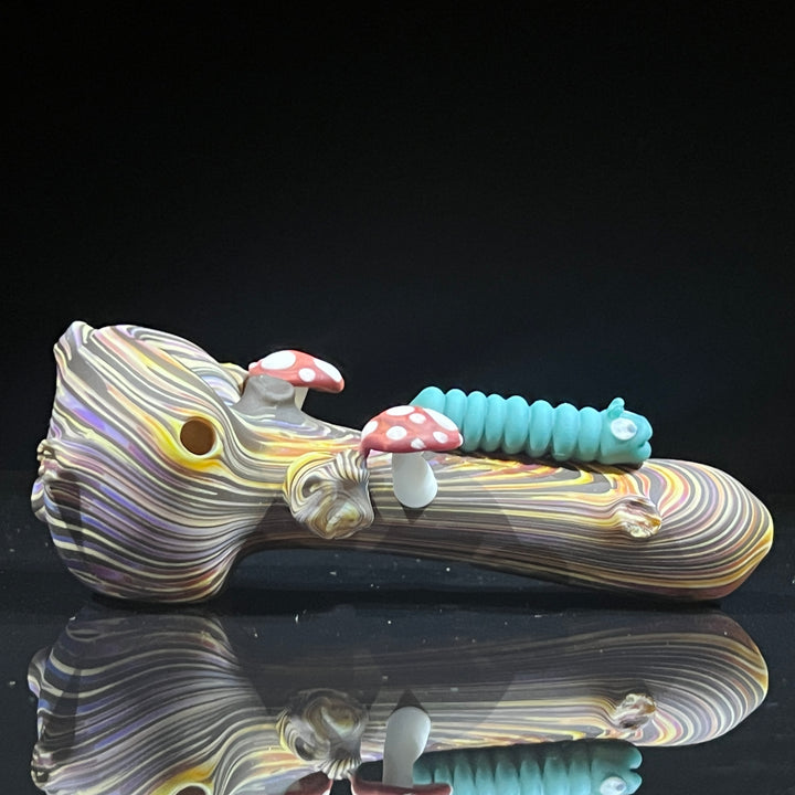 Wood Grain Caterpillar Shroom Branch Pipe Glass Pipe Wazoo Glass