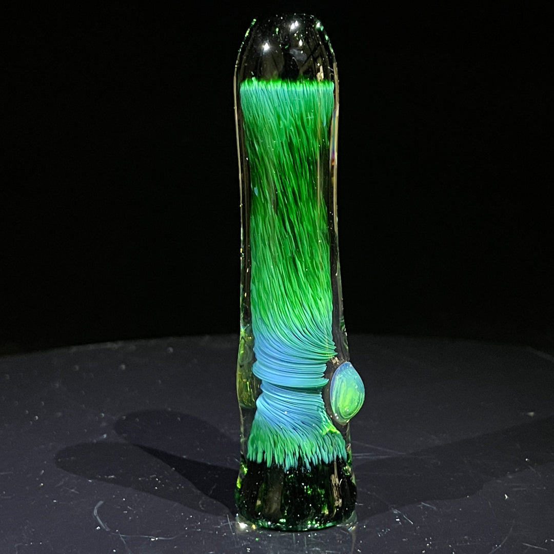 Thick Exp Green Chillum Glass Pipe Chuck Glass   