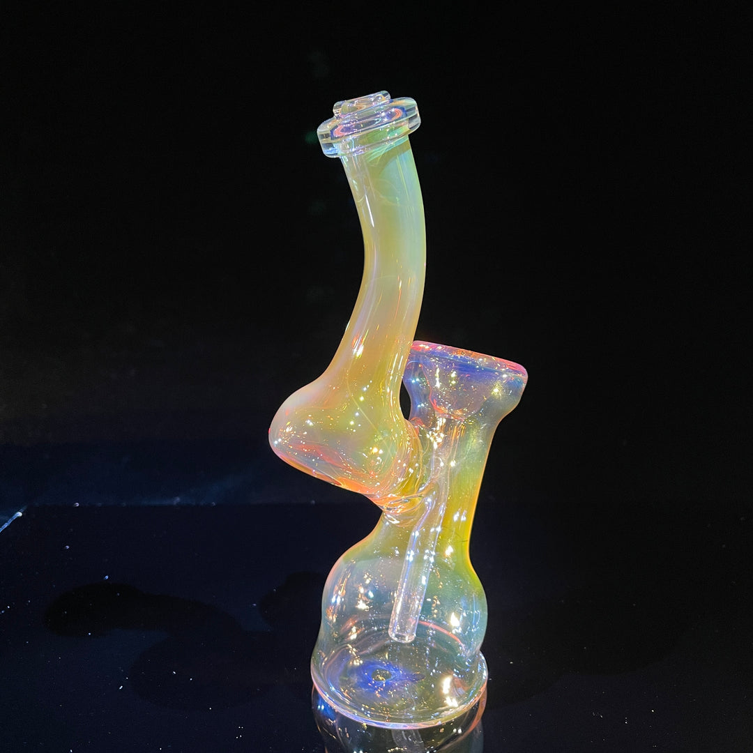 Gold Fume Bubbler with Green Carb Glass Pipe Cose Glass   