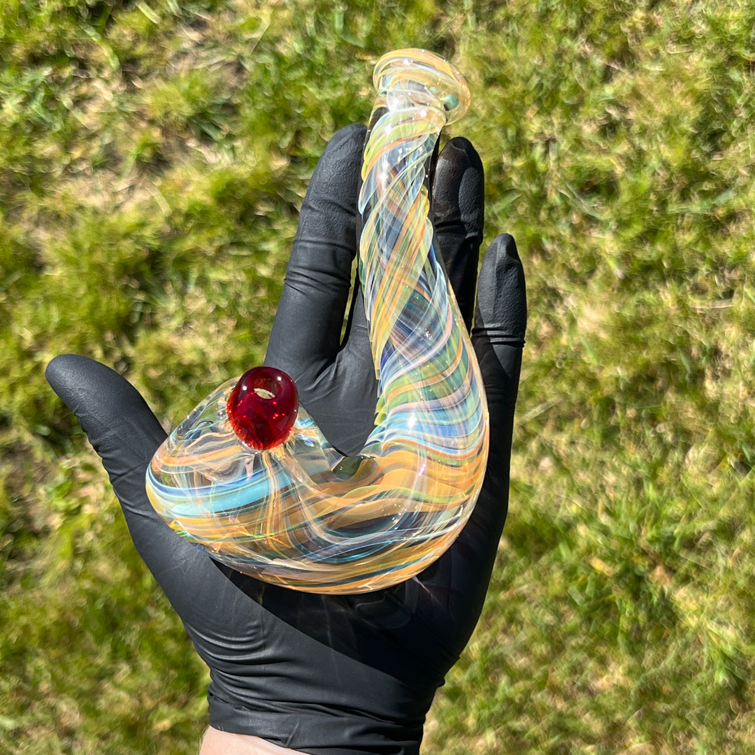 Half Pounder Fumed Sherlock Glass Pipe Firekist Glass   