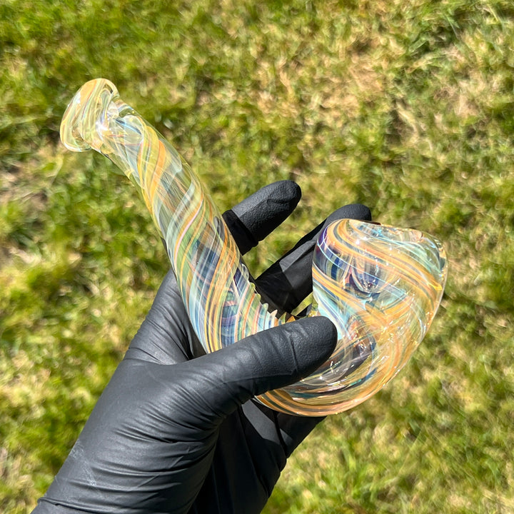 Half Pounder Fumed Sherlock Glass Pipe Firekist Glass   