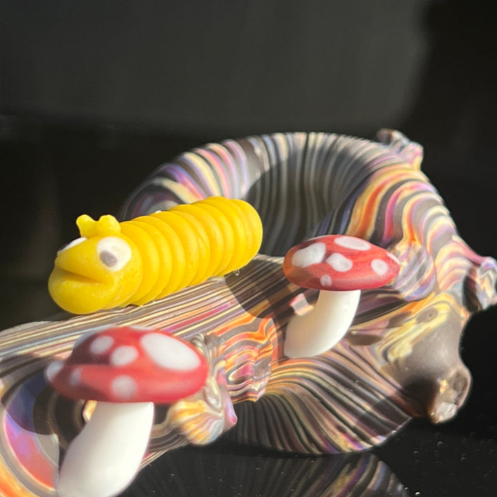 Wood Grain Caterpillar Shroom Branch Pipe Glass Pipe Wazoo Glass