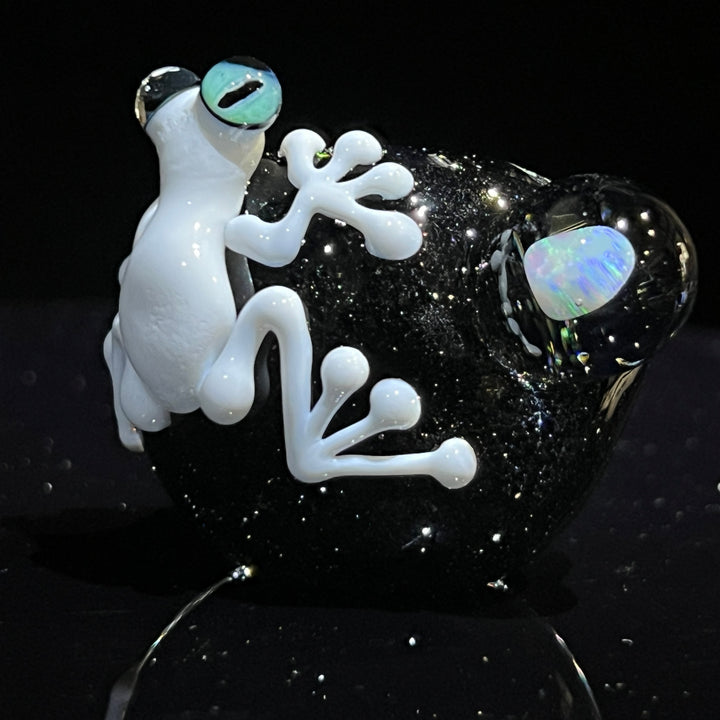 Frog Spoon with Opal Glass Pipe Beezy Glass   