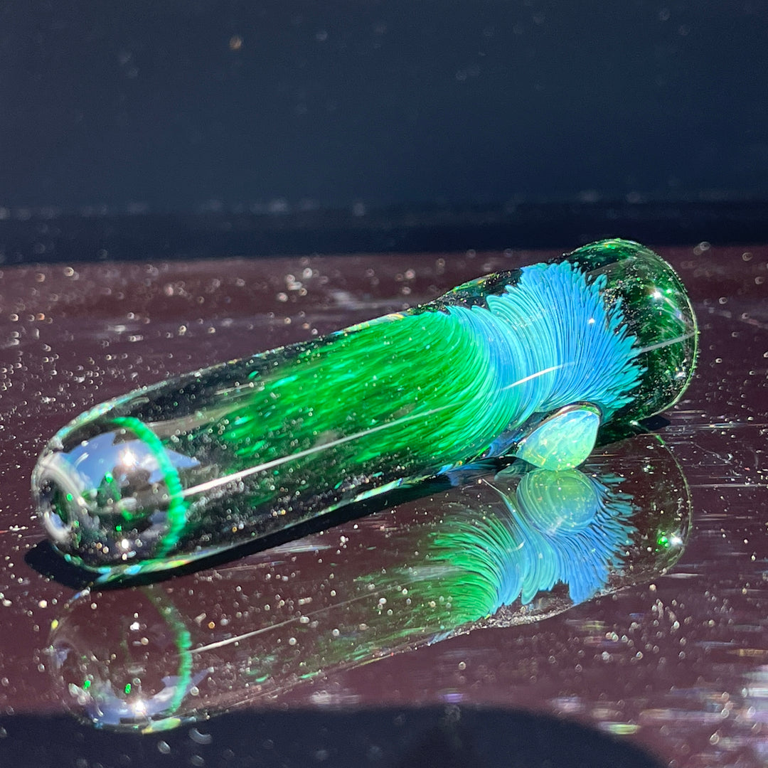 Thick Exp Green Chillum Glass Pipe Chuck Glass   