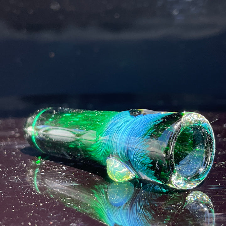 Thick Exp Green Chillum Glass Pipe Chuck Glass   