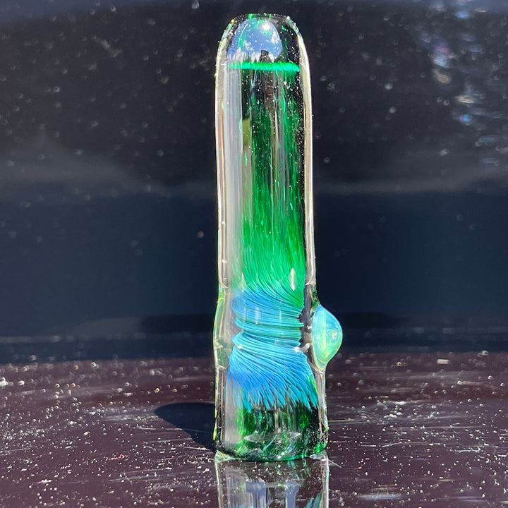 Thick Exp Green Chillum Glass Pipe Chuck Glass   