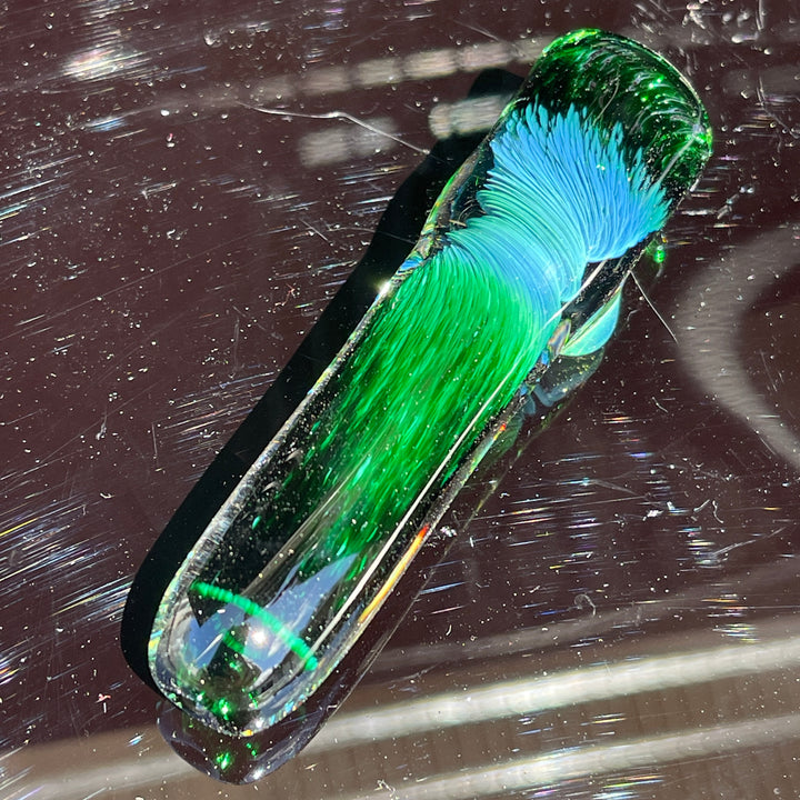 Thick Exp Green Chillum Glass Pipe Chuck Glass   